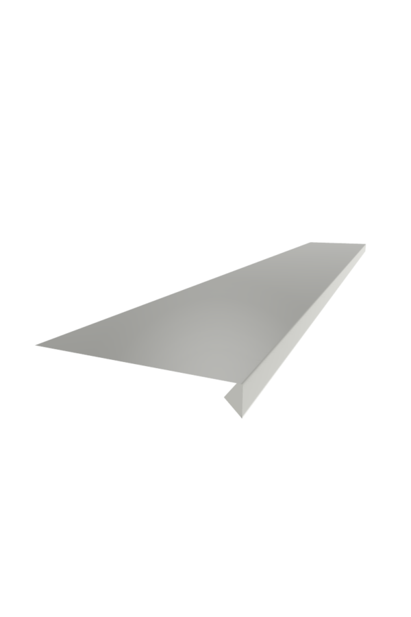 Отлив на цоколь (выдра, примыкание), с капельником Полиэстер (PE) 0.45мм 50мм белый (RAL 9003)