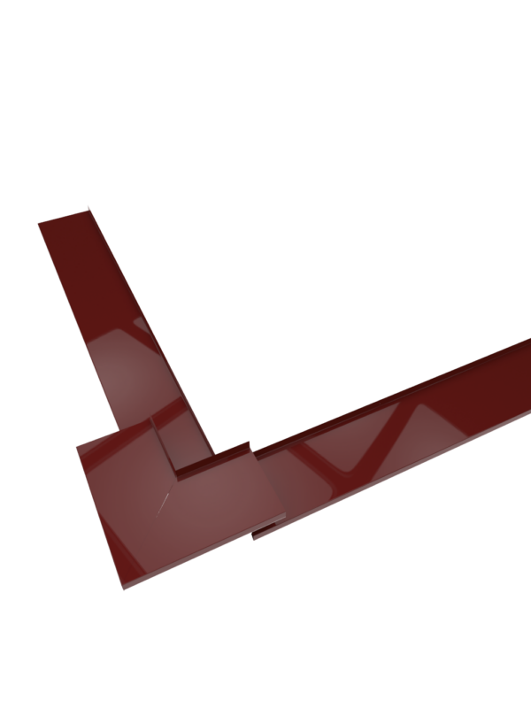 Отлив на цоколь (выдра, примыкание) с безопасным углом, с полкой примыкания Полиэстер (PE) 0.45мм 50мм коричневый (RAL 8017)