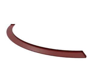 Отлив радиусный гнутый на окно с полкой примыкания Полиэстер (PE) 0.45мм 50мм коричневый (RAL 8017)