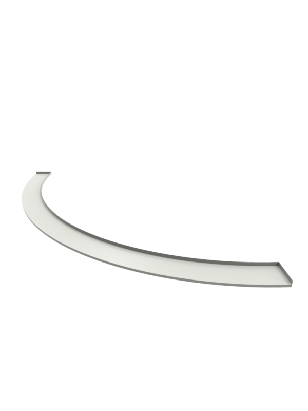 Отлив радиусный гнутый на окно с полкой примыкания Полиэстер (PE) 0.45мм 50мм белый (RAL 9003)