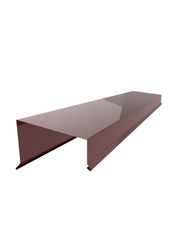 Парапетная крышка прямая из оцинкованного метала, с полимерным покрытием 0.5мм 200мм (RAL 8017)