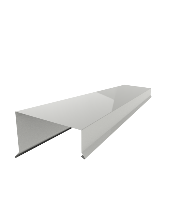 Парапетная крышка прямая из оцинкованного метала, с полимерным покрытием 0.5мм 200мм (RAL 9003)