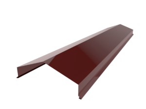 Парапетная крышка угольная из оцинкованного метала, с полимерным покрытием 0.5мм 145мм (RAL 8017)