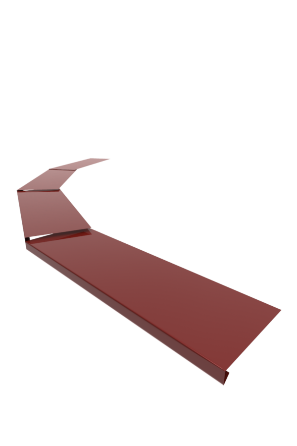 Отлив радиусный сегментный на окно в аквилон Полиэстер (PE) 0.45мм 50мм коричневый (RAL 8017)