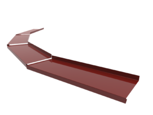 Отлив радиусный сегментный на окно с полкой примыкания Полиэстер (PE) 0.45мм 50мм коричневый (RAL 8017)
