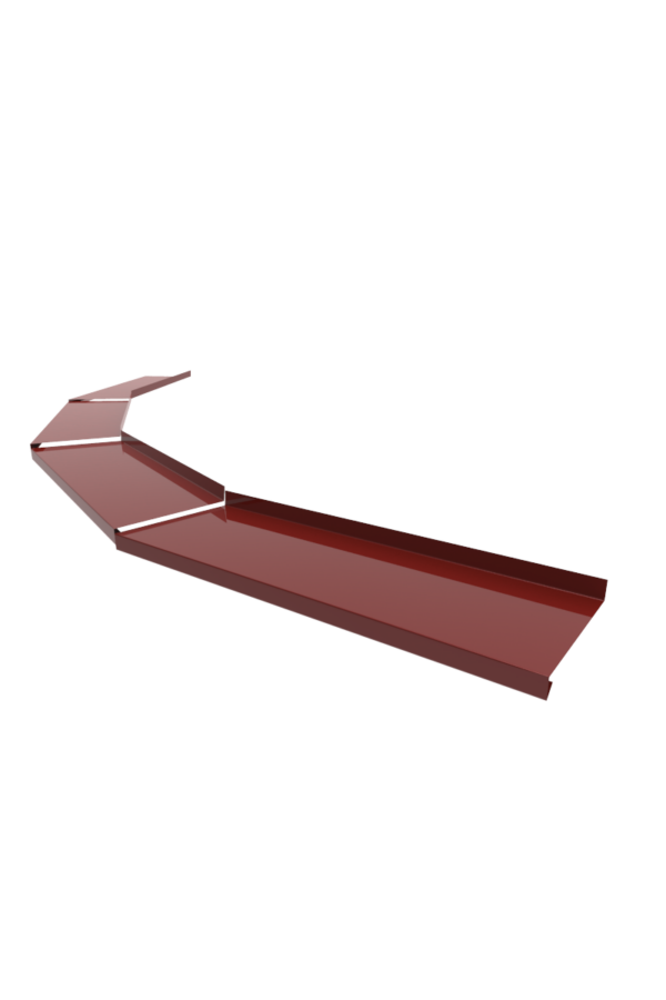 Отлив радиусный сегментный на окно с полкой примыкания Полиэстер (PE) 0.45мм 50мм коричневый (RAL 8017)