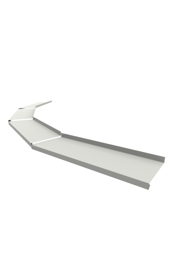 Отлив радиусный сегментный на окно с полкой примыкания Полиэстер (PE) 0.45мм 50мм белый (RAL 9003)